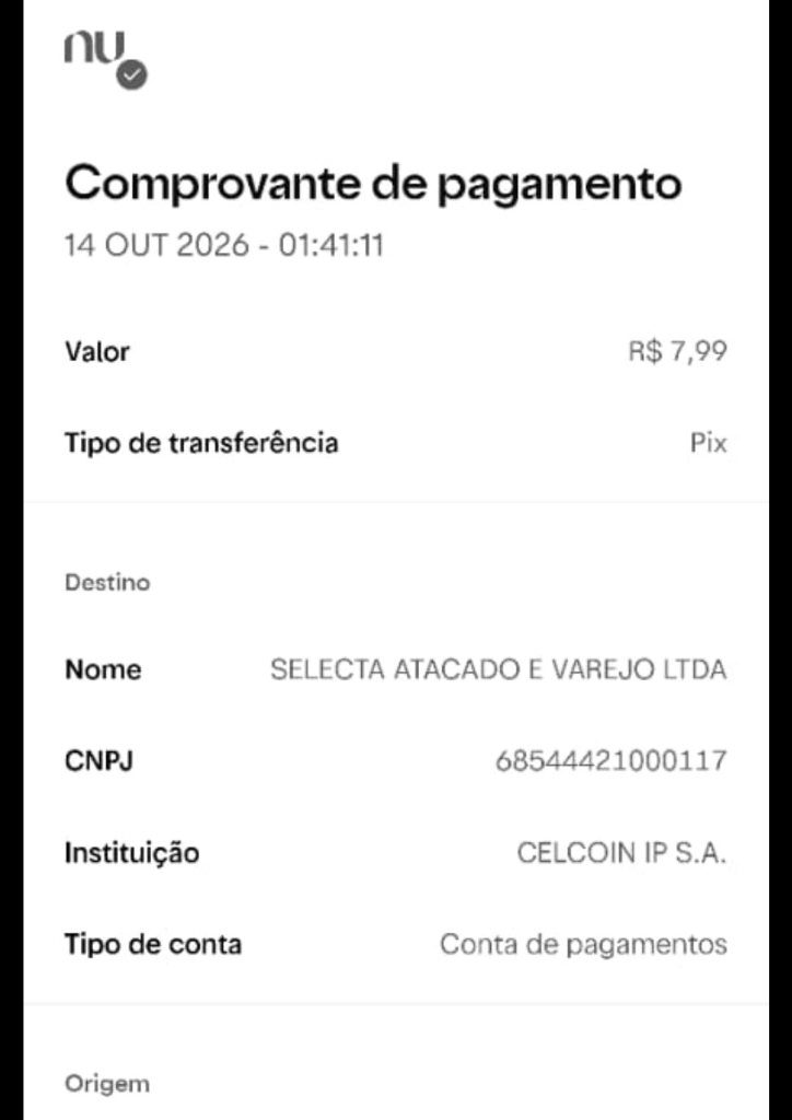 Comprovante de Sigilo